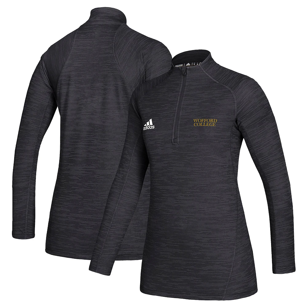 Women's adidas Black Wofford Terriers Game Mode Performance Quarter-Zip Pullover Top