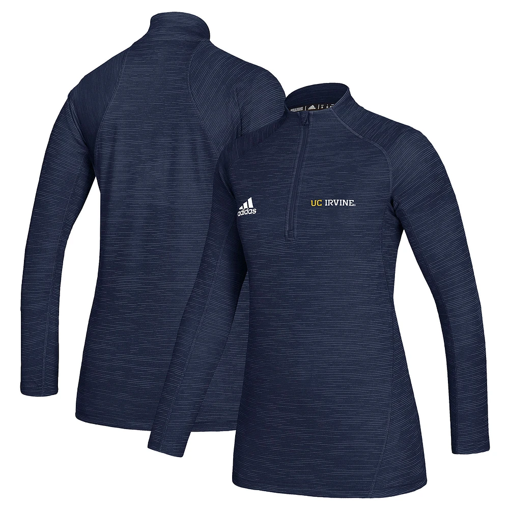 Women's adidas Navy UC Irvine Anteaters Game Mode Performance Quarter-Zip Pullover Top