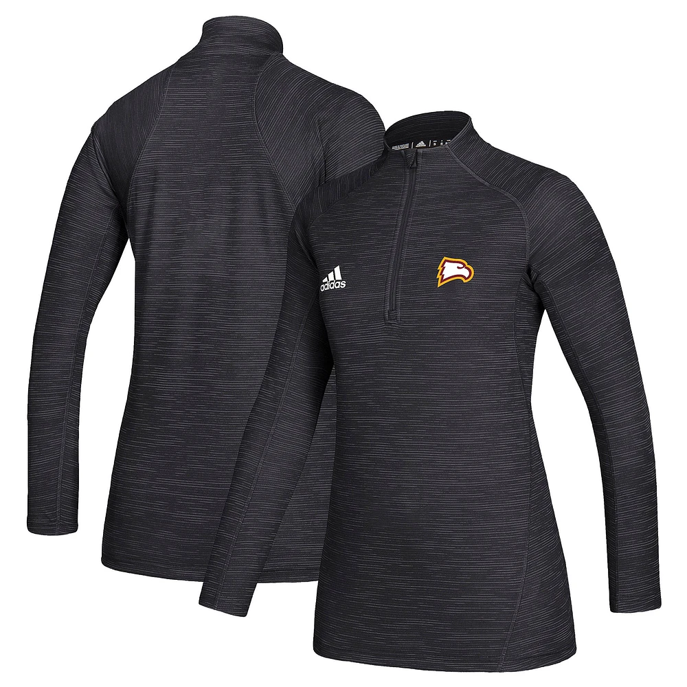 Women's adidas Black Winthrop Eagles Game Mode Performance Quarter-Zip Pullover Top