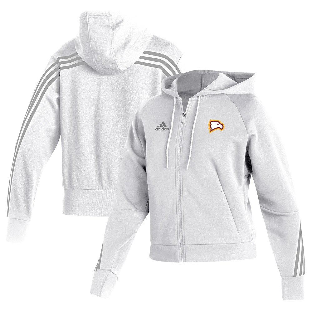 Women's adidas White Winthrop Eagles Fashion Full-Zip Hoodie