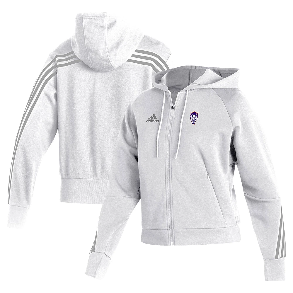 Women's adidas White Northwestern State Demons Fashion Full-Zip Hoodie