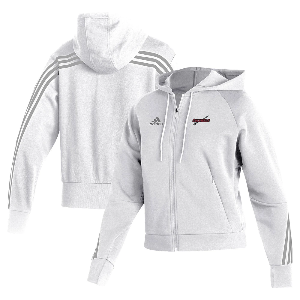 Women's adidas White Nicholls State Colonels Fashion Full-Zip Hoodie