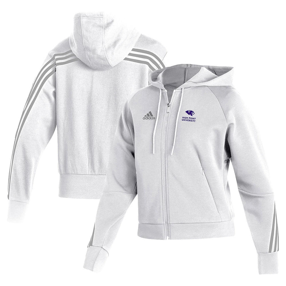 Women's adidas White High Point Panthers Fashion Full-Zip Hoodie