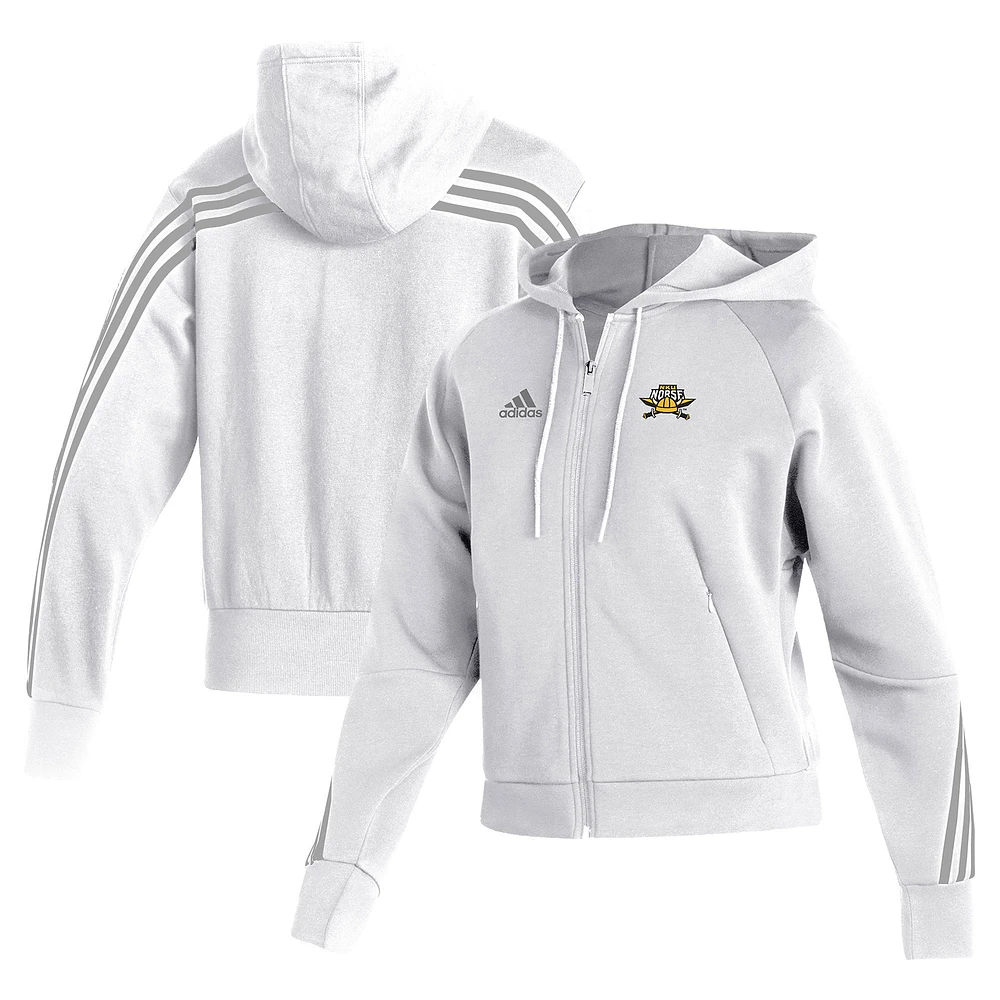 Women's adidas White Northern Kentucky University Norse Fashion Full-Zip Hoodie