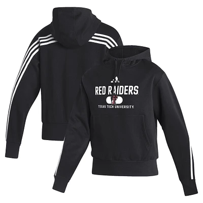 Women's adidas Black Texas Tech Red Raiders Fashion Pullover Hoodie