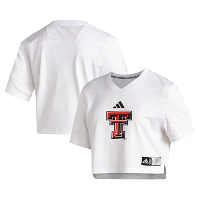 Women's adidas White Texas Tech Red Raiders Crop Jersey