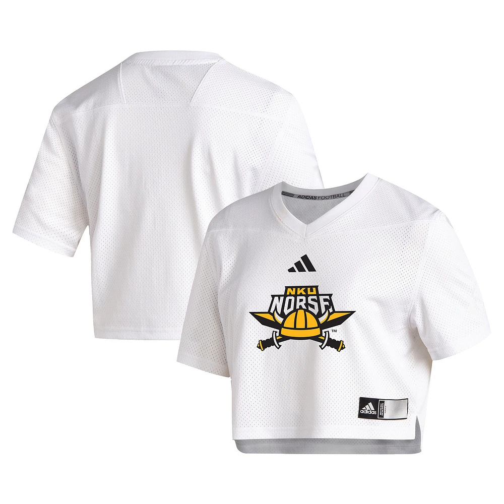 Women's adidas White Northern Kentucky University Norse Crop Jersey