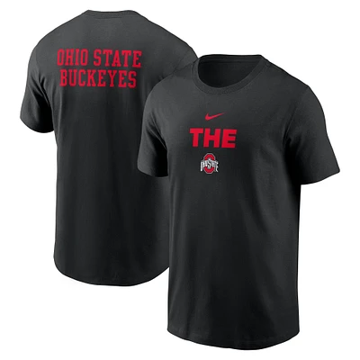 Men's Nike Black Ohio State Buckeyes 2-Hit Stacked T-Shirt