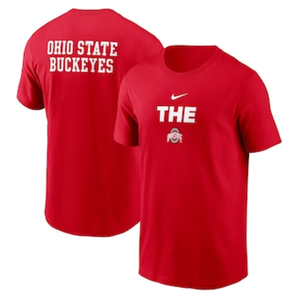 Men's Nike Scarlet Ohio State Buckeyes 2-Hit Stacked T-Shirt