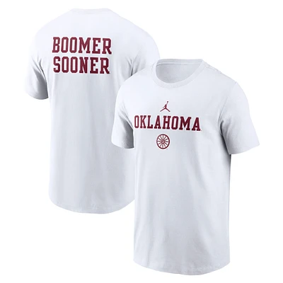 Men's Jordan Brand White Oklahoma Sooners 2-Hit Stacked T-Shirt