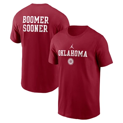 Men's Jordan Brand Crimson Oklahoma Sooners 2-Hit Stacked T-Shirt