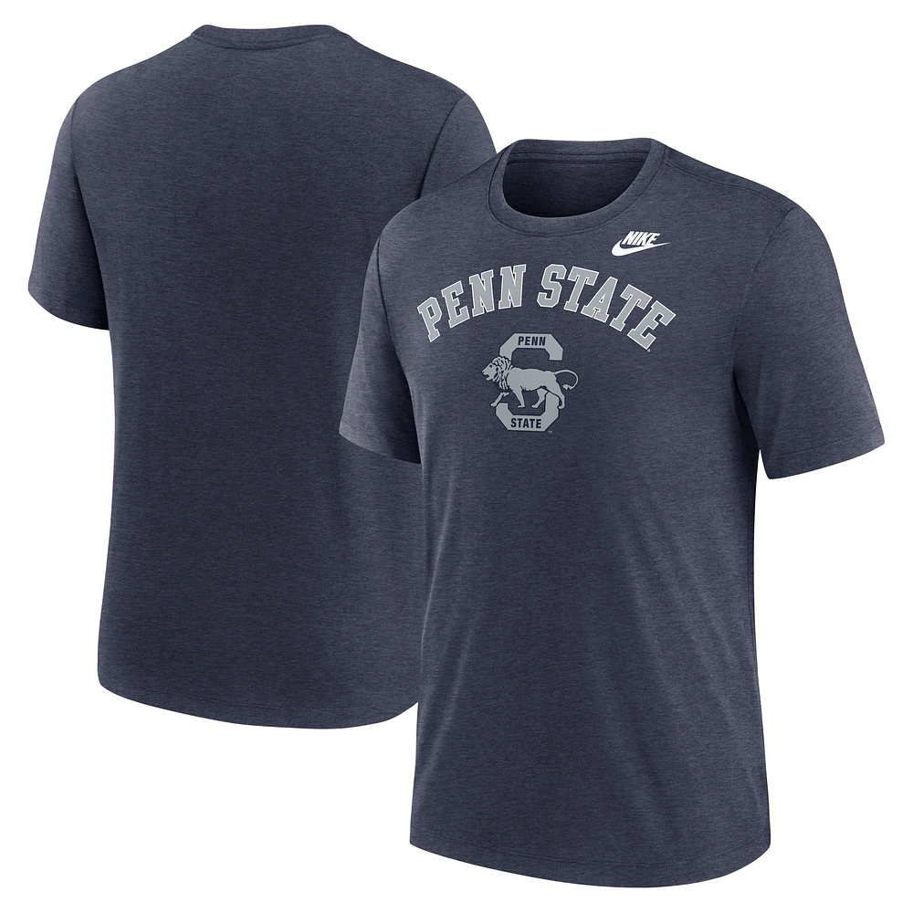 Men's Nike Heather Navy Penn State Nittany Lions Legacy Arch Tri-Blend T-Shirt