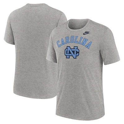 Men's Nike Heather Gray North Carolina Tar Heels Legacy Arch Tri-Blend T-Shirt