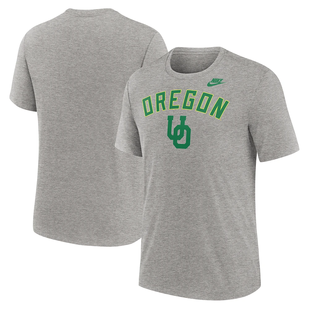 Men's Nike Heather Oregon Ducks Legacy Arch Tri-Blend T-Shirt