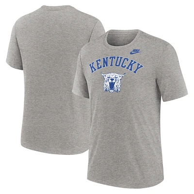 Men's Nike Heather Gray Kentucky Wildcats Legacy Arch Tri-Blend T-Shirt