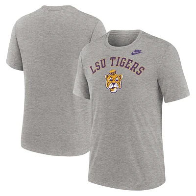 Men's Nike Heather Gray LSU Tigers Legacy Arch Tri-Blend T-Shirt