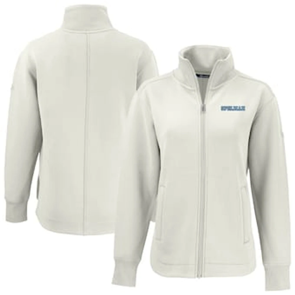 Women's Cutter & Buck Tan Spelman College Jaguars Roam Eco Recycled Tri-Blend Full-Zip Jacket