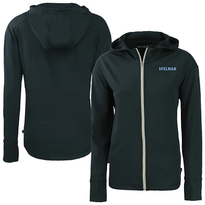 Women's Cutter & Buck Navy Spelman College Jaguars Daybreak Eco Recycled Full-Zip Hoodie