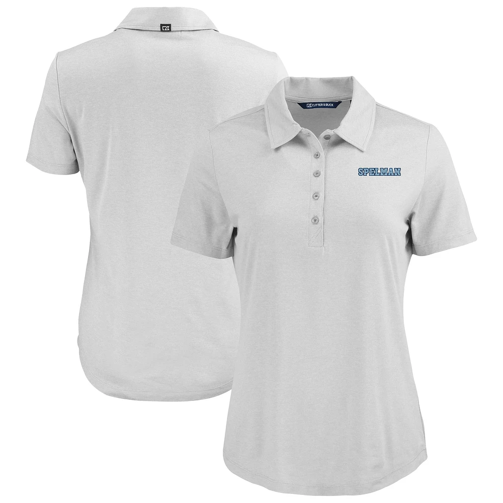 Women's Cutter & Buck Gray Spelman College Jaguars Coastline Epic Comfort Eco Recycled Polo