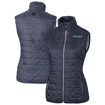Women's Cutter & Buck Anthracite Spelman College Jaguars Rainier PrimaLoft Eco Insulated Full-Zip Puffer Vest