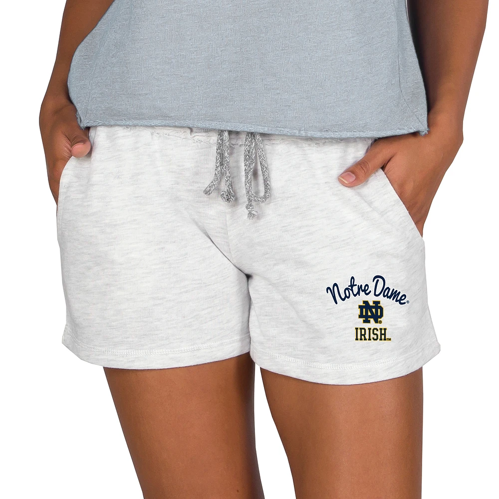 Women's Concepts Sport Ash Notre Dame Fighting Irish Mainstream French Terry Tri-Blend Shorts