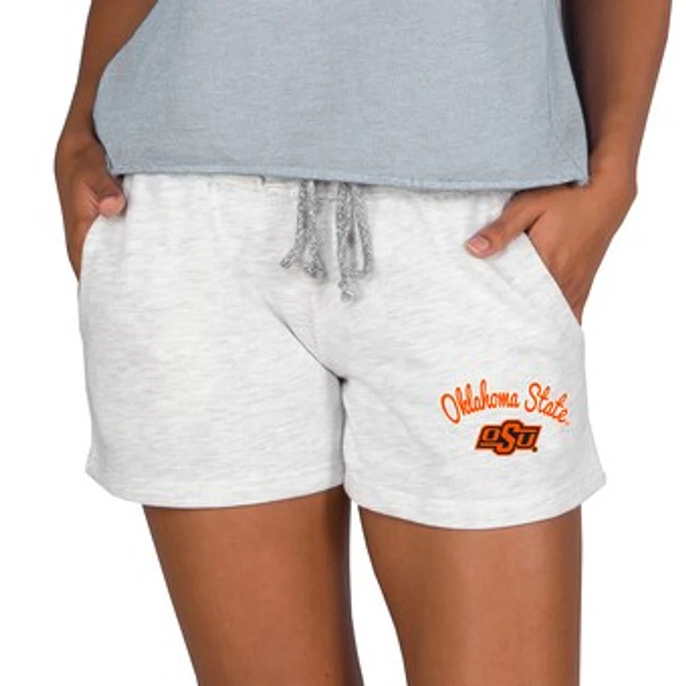 Women's Concepts Sport Ash Oklahoma State Cowboys Mainstream French Terry Tri-Blend Shorts