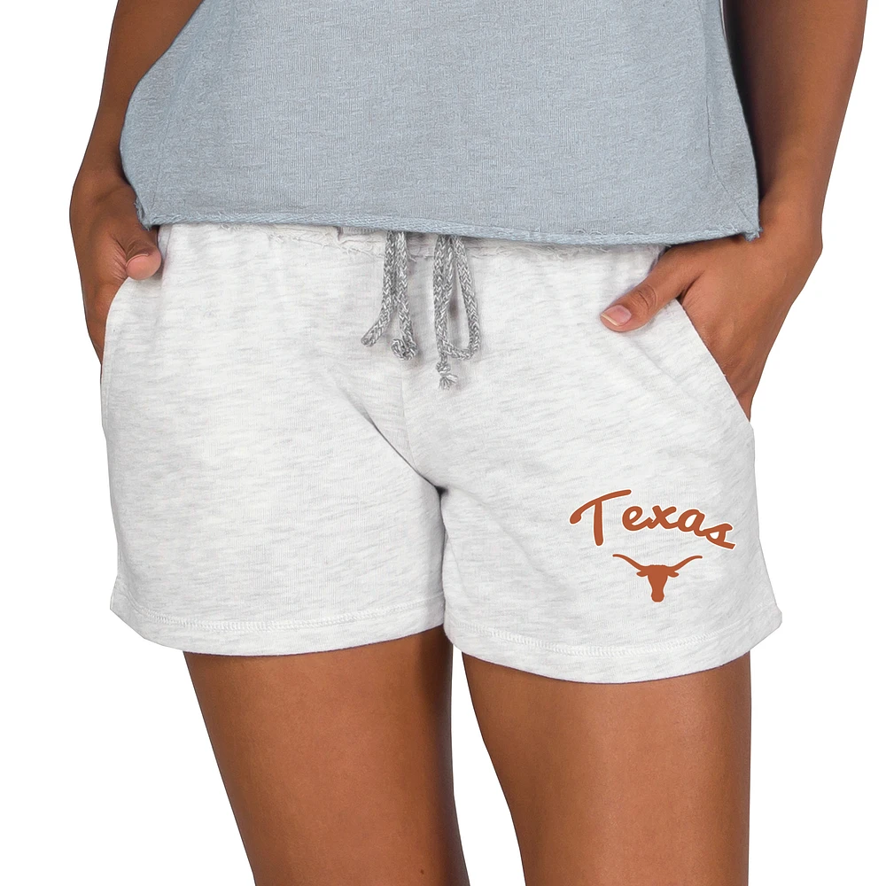 Women's Concepts Sport Ash Texas Longhorns Mainstream French Terry Tri-Blend Shorts