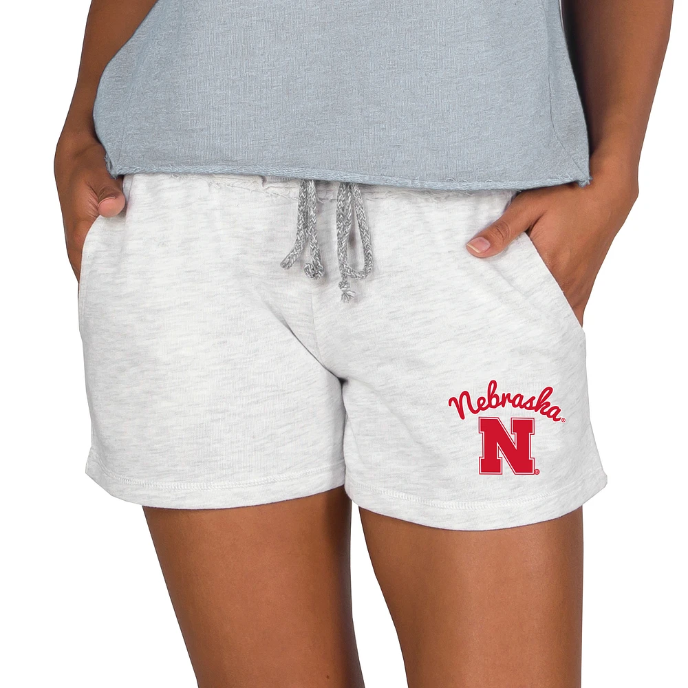 Women's Concepts Sport Ash Nebraska Huskers Mainstream French Terry Tri-Blend Shorts