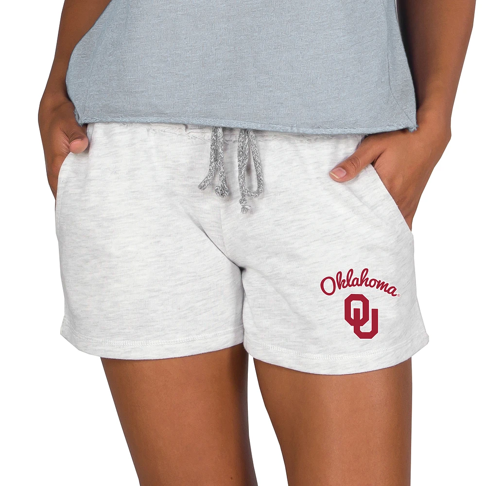 Women's Concepts Sport Ash Oklahoma Sooners Mainstream French Terry Tri-Blend Shorts