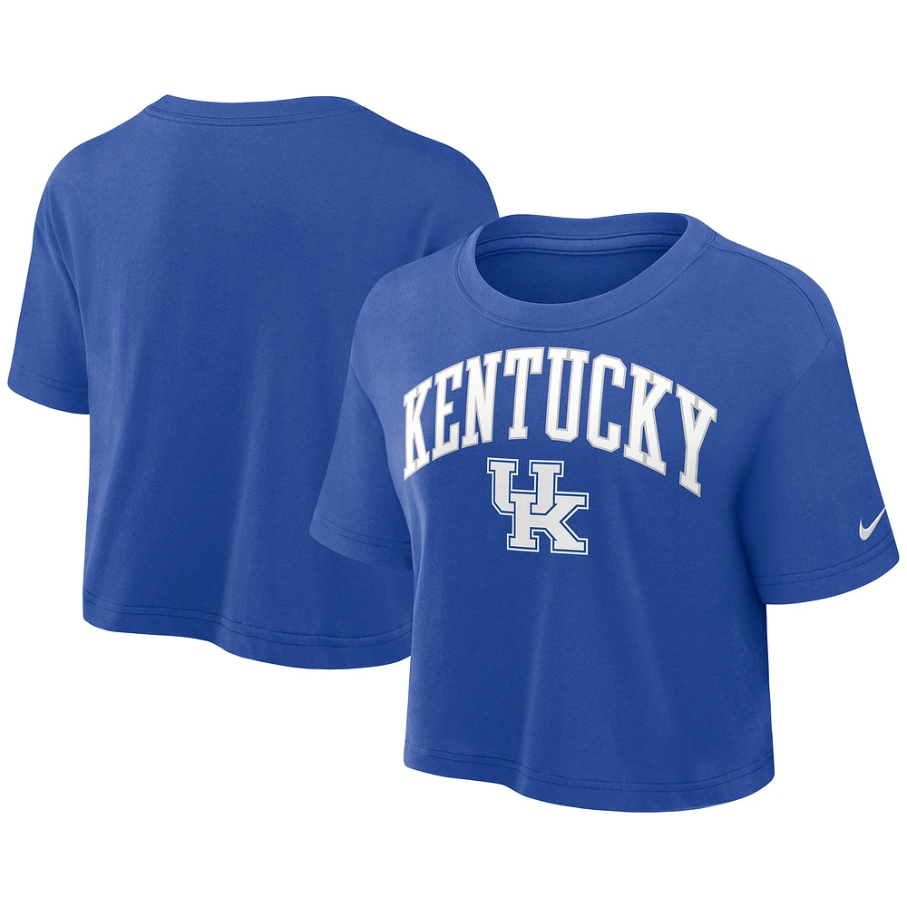 Women's Nike Royal Kentucky Wildcats Athletic Prep Arch Dri-FIT Cropped T-Shirt