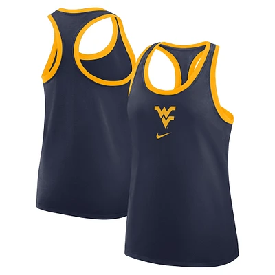 Women's Nike Navy West Virginia Mountaineers Primetime Racerback Tri-Blend Tank Top