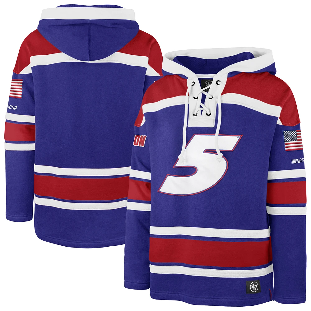 Men's '47 Royal Kyle Larson Superior Lacer Pullover Hoodie