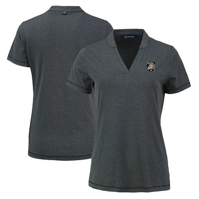 Women's Cutter & Buck Heather Black Army Knights Forge Blade Collar V-Neck Top