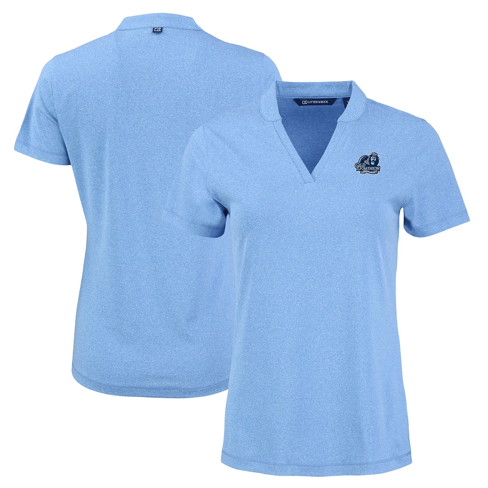 Women's Cutter & Buck Heather Powder Blue Old Dominion Monarchs Forge Blade Collar V-Neck Top