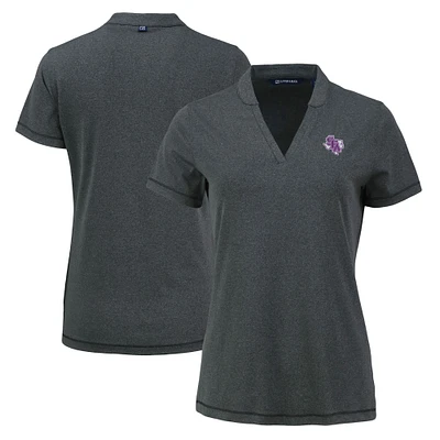 Women's Cutter & Buck Heather Black Stephen F Austin Lumberjacks Forge Heathered Stretch Blade Top