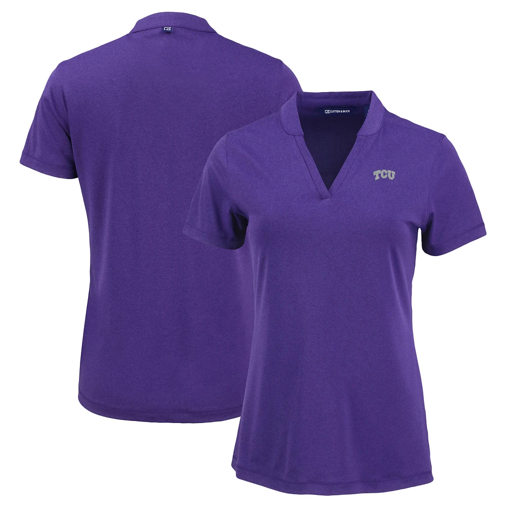 Women's Cutter & Buck Heather Purple TCU Horned Frogs Forge Heathered Stretch Blade Top