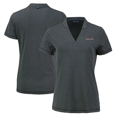 Women's Cutter & Buck Heather Black Santa Clara Broncos Forge Heathered Stretch Blade Top