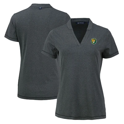 Women's Cutter & Buck Heather Black Southeastern Louisiana Lions Forge Heathered Stretch Blade Top