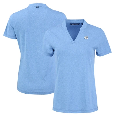 Women's Cutter & Buck Carolina Blue North Tar Heels Vintage Logo Forge Heathered Stretch Blade Top