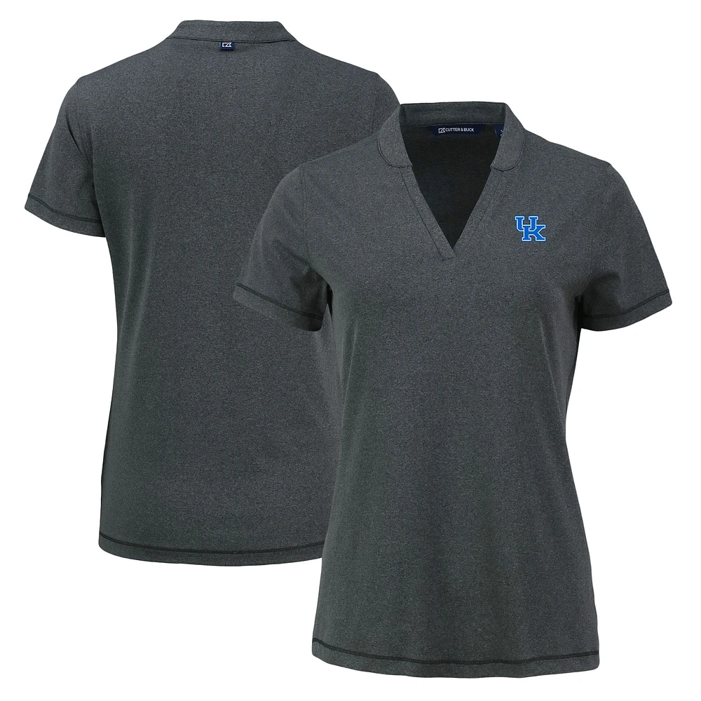 Women's Cutter & Buck Heather Black Kentucky Wildcats Forge Heathered Stretch Blade Top