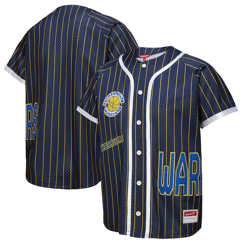 Women's Mitchell & Ness x DANNIJO Blue Golden State Warriors Fashion Baseball Jersey