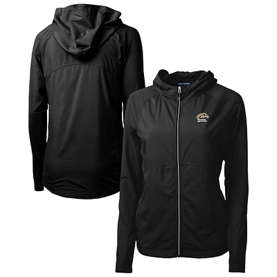 Women's Cutter & Buck Black Western Michigan Broncos Adapt Eco Knit Hybrid Recycled Full-Zip Jacket