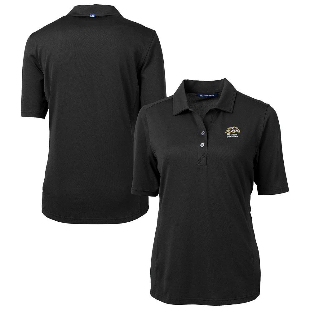 Women's Cutter & Buck Black Western Michigan Broncos Virtue Eco Pique Recycled Polo