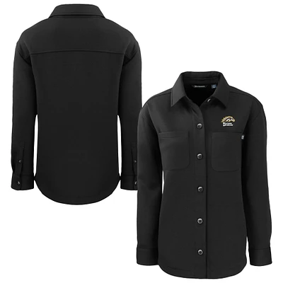 Women's Cutter & Buck Black Western Michigan Broncos Roam Eco Recycled Button-Up Shirt Jacket