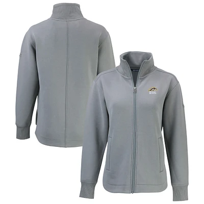 Women's Cutter & Buck Gray Western Michigan Broncos Roam Eco Recycled Tri-Blend Full-Zip Jacket