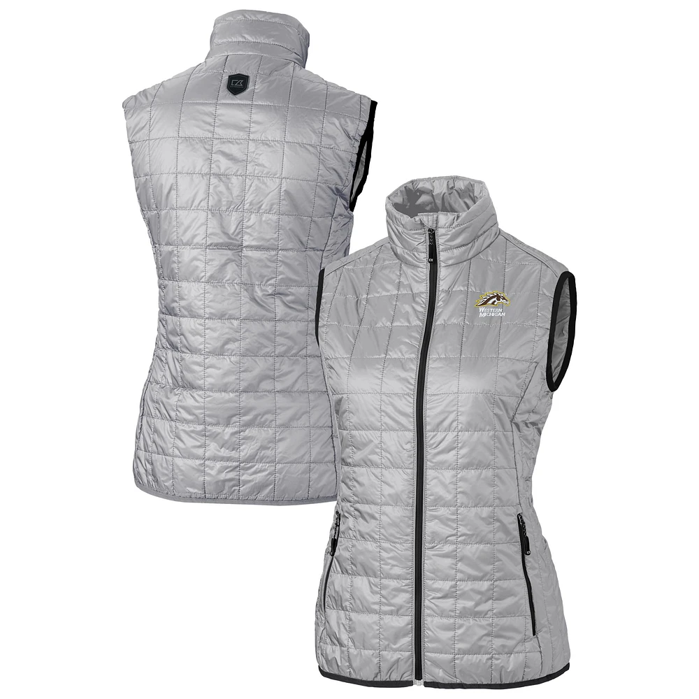 Women's Cutter & Buck Gray Western Michigan Broncos Rainier PrimaLoft® Eco Insulated Full-Zip Puffer Vest