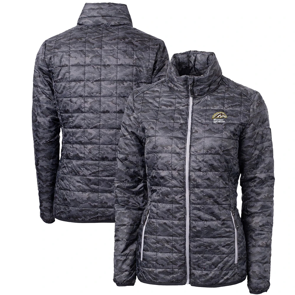 Women's Cutter & Buck Black Western Michigan Broncos Rainier PrimaLoft® Eco Insulated Full-Zip Puffer Jacket