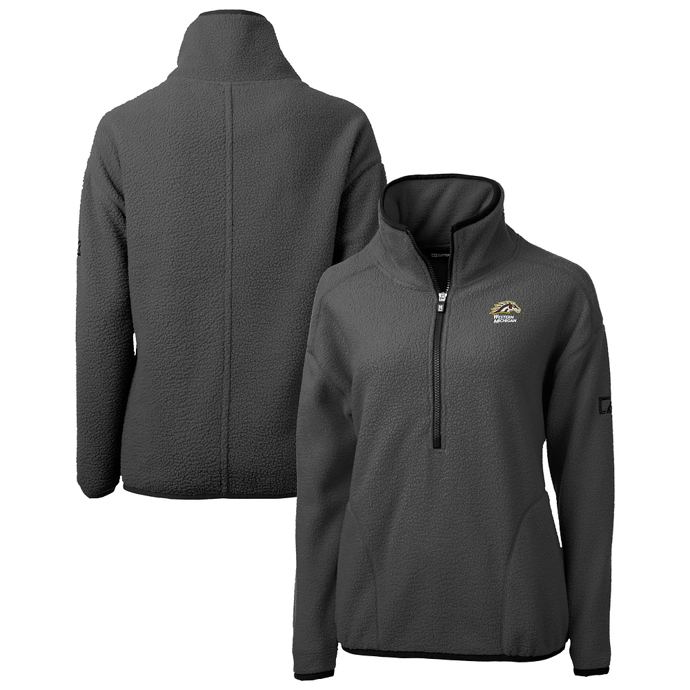 Women's Cutter & Buck Gray Western Michigan Broncos Cascade Eco Sherpa Fleece Half-Zip Jacket