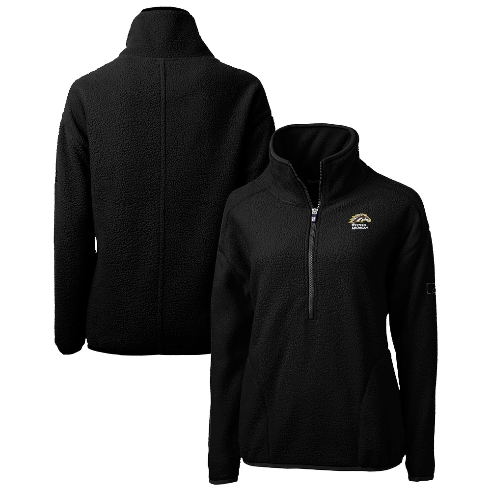 Women's Cutter & Buck Black Western Michigan Broncos Cascade Eco Sherpa Fleece Half-Zip Jacket