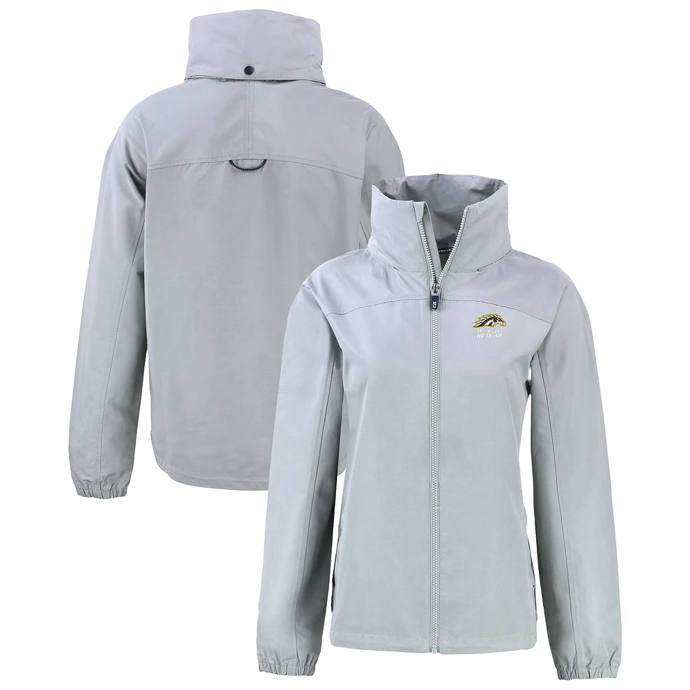 Women's Cutter & Buck Gray Western Michigan Broncos Charter Eco Recycled Full-Zip Jacket